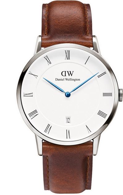 Ремень Daniel Wellington DW00200087, из кожи телёнка, коричневый, размер 19 мм