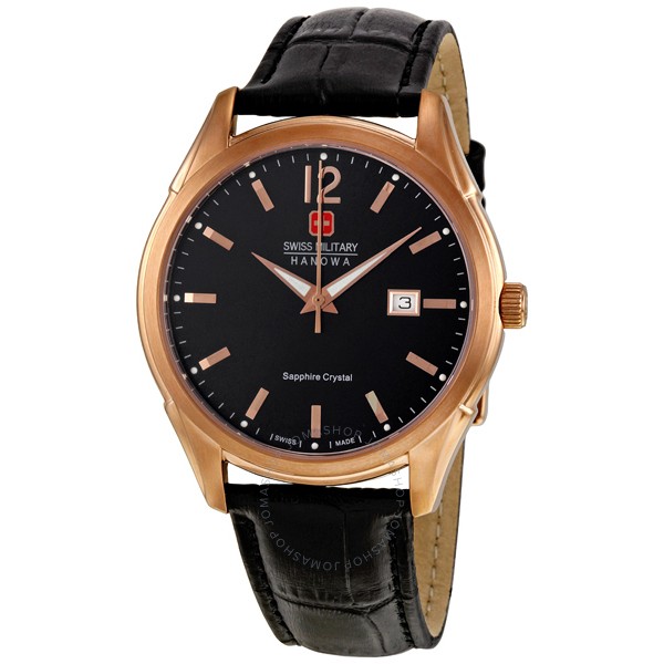 Ремень Swiss Military Hanowa Strap-SM10083JSRBK.H02, из кожи телёнка, черный