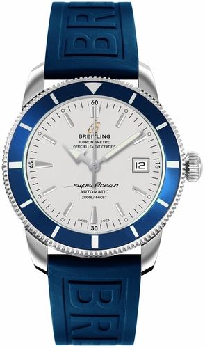 Ремень Breitling 187s, из каучука, синий, размер 22/20 мм, под застежку