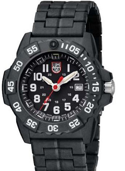 Оригинальный браслет Luminox из полимерных материалов, чёрный, технология CARBONOX, размер 24 мм