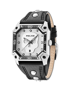 Ремень Police 03-PL.13888JS/04, из кожи телёнка, черный, размер 