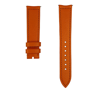 Ремень Breitling 544X, из кожи телёнка, оранжевый, размер 18/16 мм