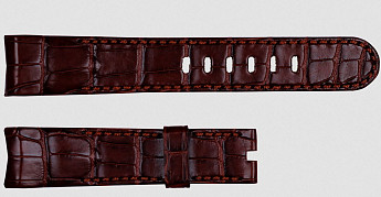 Ремень Corum 0480/00059, из кожи аллигатора, коричневый, размер 22/20 мм