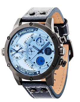 Ремень Police 03-PL.14536JSU/03, из кожи телёнка, темно-синий, размер