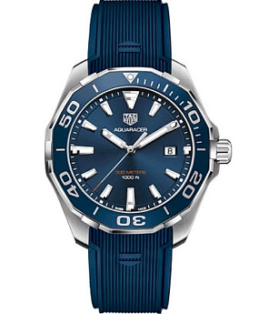 Ремень Tag Heuer FT6153, из каучука, синий