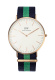 Ремешок DANIEL WELLINGTON оригинал нейлоновый синий-зеленый-синий для мужских часов warwick, 20мм, пряжка из нерж. стали с розо (0305dw)