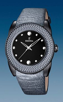 Ремешок для часов FESTINA оригинал из кожи теленка серый 24 мм для часов FESTINA DREAM (F16591/D)