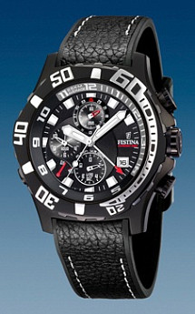 Ремень Festina BC06131, из кожи телёнка, черный, размер 22 мм