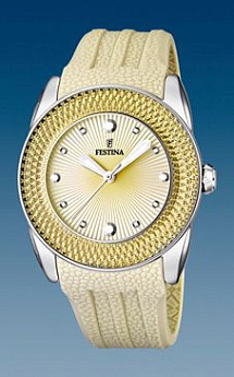 Ремень Festina BC07758, из каучука, кремовый, размер 24 мм