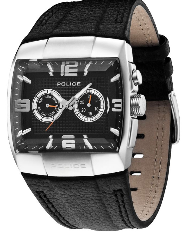 Ремень Police 03-PL.12887JS/02, из кожи телёнка, черный, размер