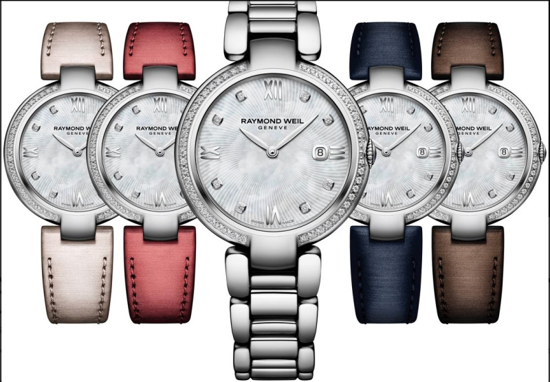 Ремешок из ткани, малиновый, малиновые стежки, 15.5мм, с застежкой из нерж. стали XS длина 107/67мм для часов Raymond Weil Shine 1600