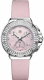 Ремень Tag Heuer FC6220, из кожи телёнка и сатина, розовый